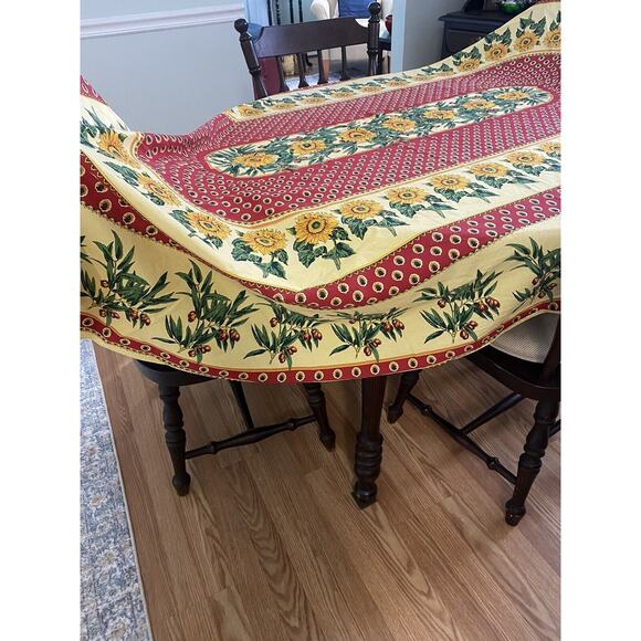Vent Du Sud Oval Tablecloth Sunflowers And Olives French Provincial 100x 65 - Picture 4 of 7